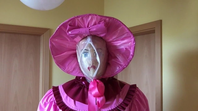 Rubber Princess drinking Cum