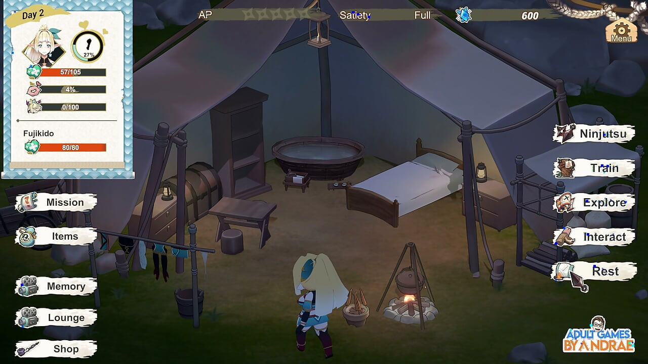 Flee, My Elven Ninja! 3D Gameplay Part 2 - Lizet's Training and Exploration Begins