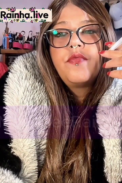 Chainsmoking Queen in Fur BBW MILF Green Eyes, Red Nails, Lips & Ignoring You