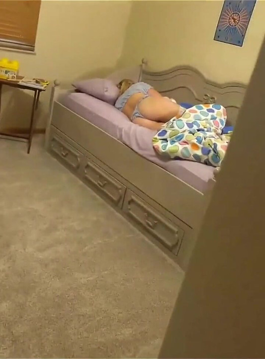 Stepfather Fucks His Stepdaughter While She Is Laying in Her Bed