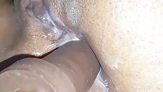 I love to see the comments, passing the lollipop on the wet pussy and fucking the tight ass with dildo, come cum with me