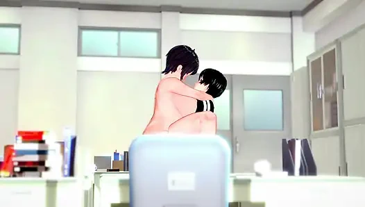 Fucking his best friend's mother in the Hentai office