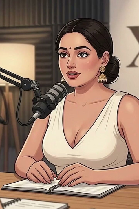 Mrs. Sudha Sexy Middle Aged Indian Women Got Fucked by Young Guy in Podcast