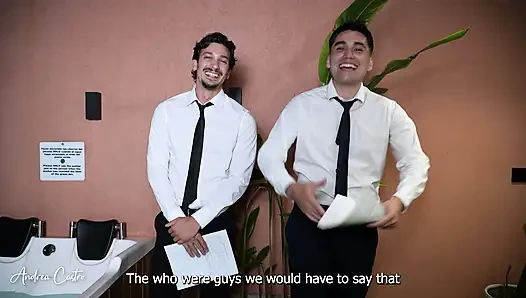 An interview ends with a threesome with two cocks in my pussy - Andrea Castro, Papi Rodriguez & Joe Dimarco