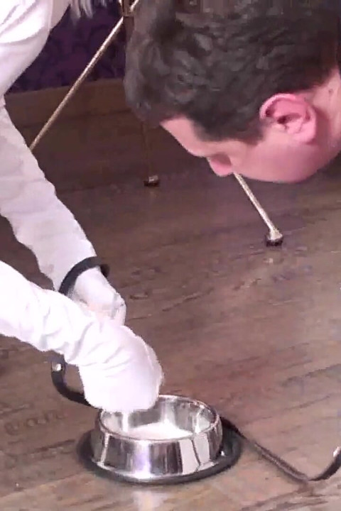 Suck this full of cum condom slave