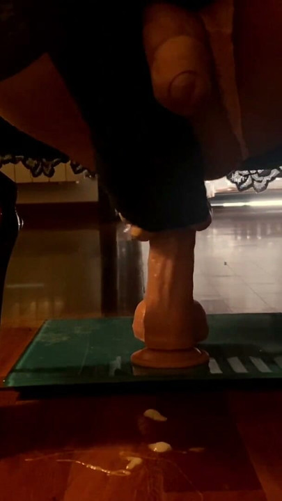 Miss Monsley empties her balls by sticking a cock in her ass cumming without hands. | Clip 1