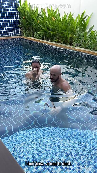 Pool Day: Cheating Busty Wife Having Fun with Her Lover. Big Boobs, Sun and Big Cock