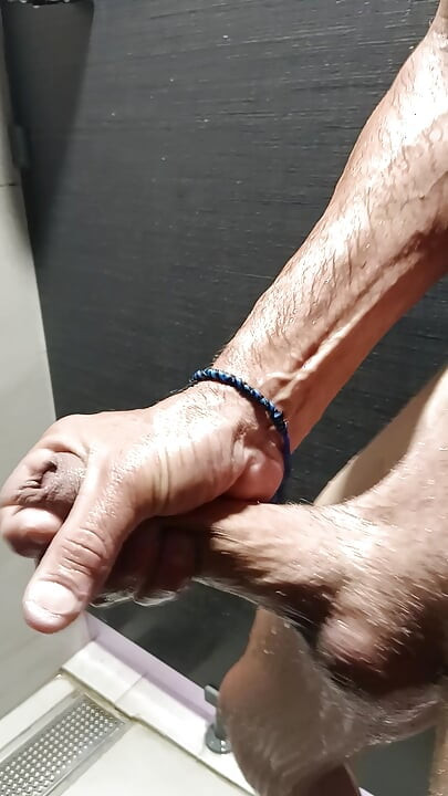 Handjob at work in the shower quickly