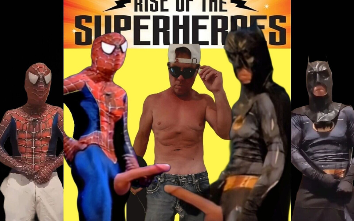 Batman and Spiderman a Big Cock Team