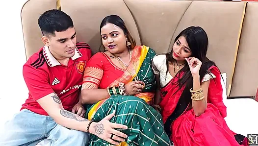 Indian desi jija sali bhabhi dever threesome hardcore sex video
