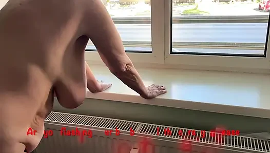 Mrs Mature Feet Nude at the window then wanking 445