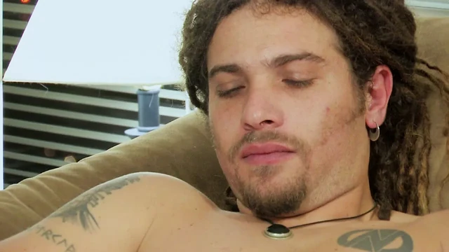 Pretty well dressed man skillfully presents his horny body at casting