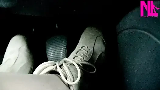 Driving and Pedal Pumping in Suede Soft Flat Boots