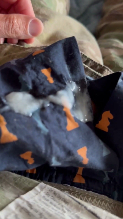 Army specialist jerks off a THICK creamy load after a week in the field for training | Clip 1