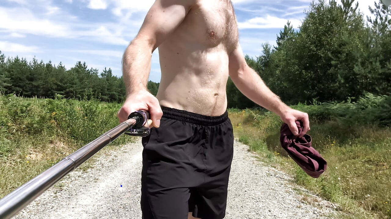 Naked forest walk on main path