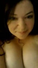 Playing with really big boobs