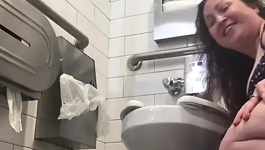Horny Big Ass MILF Using Public Toilets