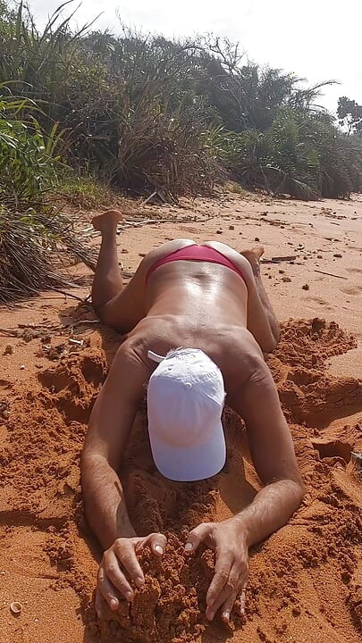 Ladysilva in panties on the beach hot ass