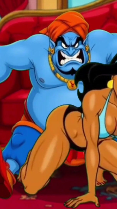 쾌락을 즐기는 공주 재스민. 그녀는 마법의 램프를 집어 들고 그녀의 보지로 문지르기 시작했다 | 흑인 대물 자지와 섹스하는 흑인 대물