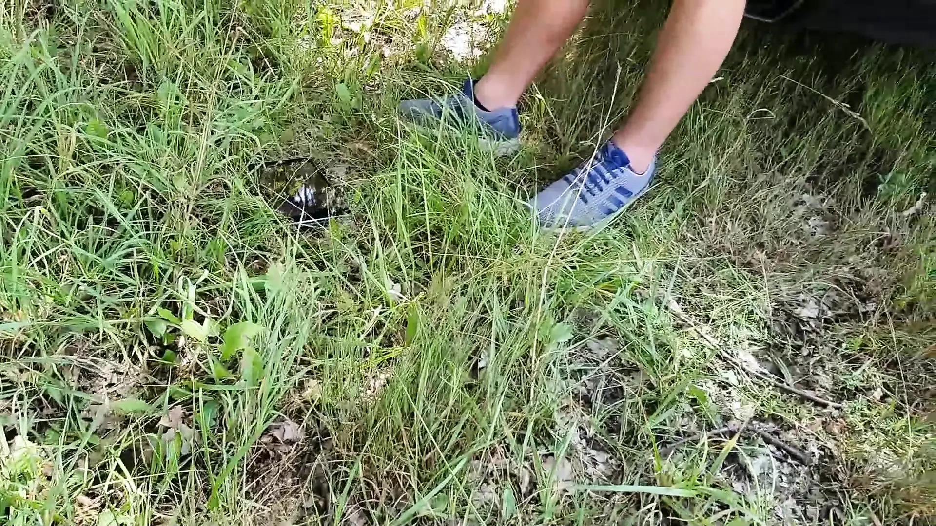 Slim boy jerks his cock outdoors and has a great orgasm