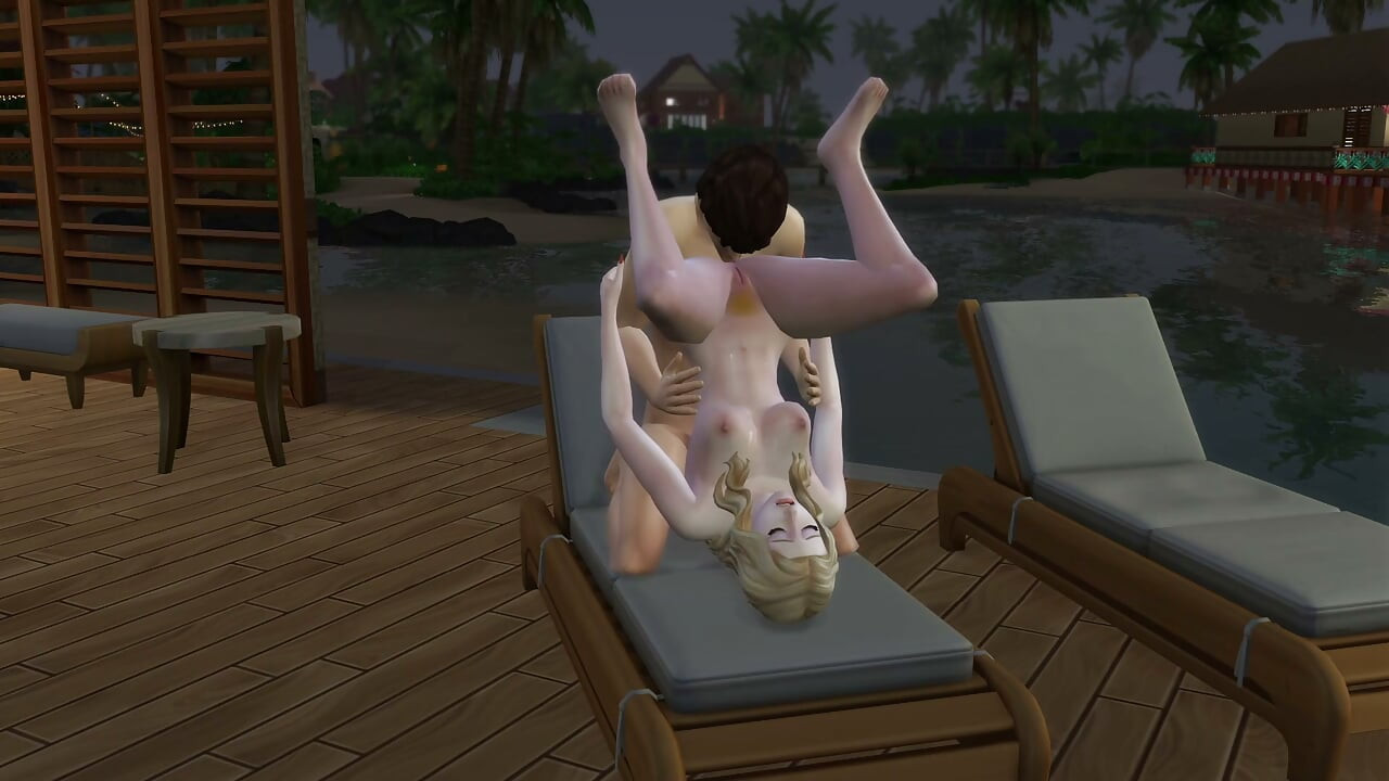 Couple gets excited on a day at the beach