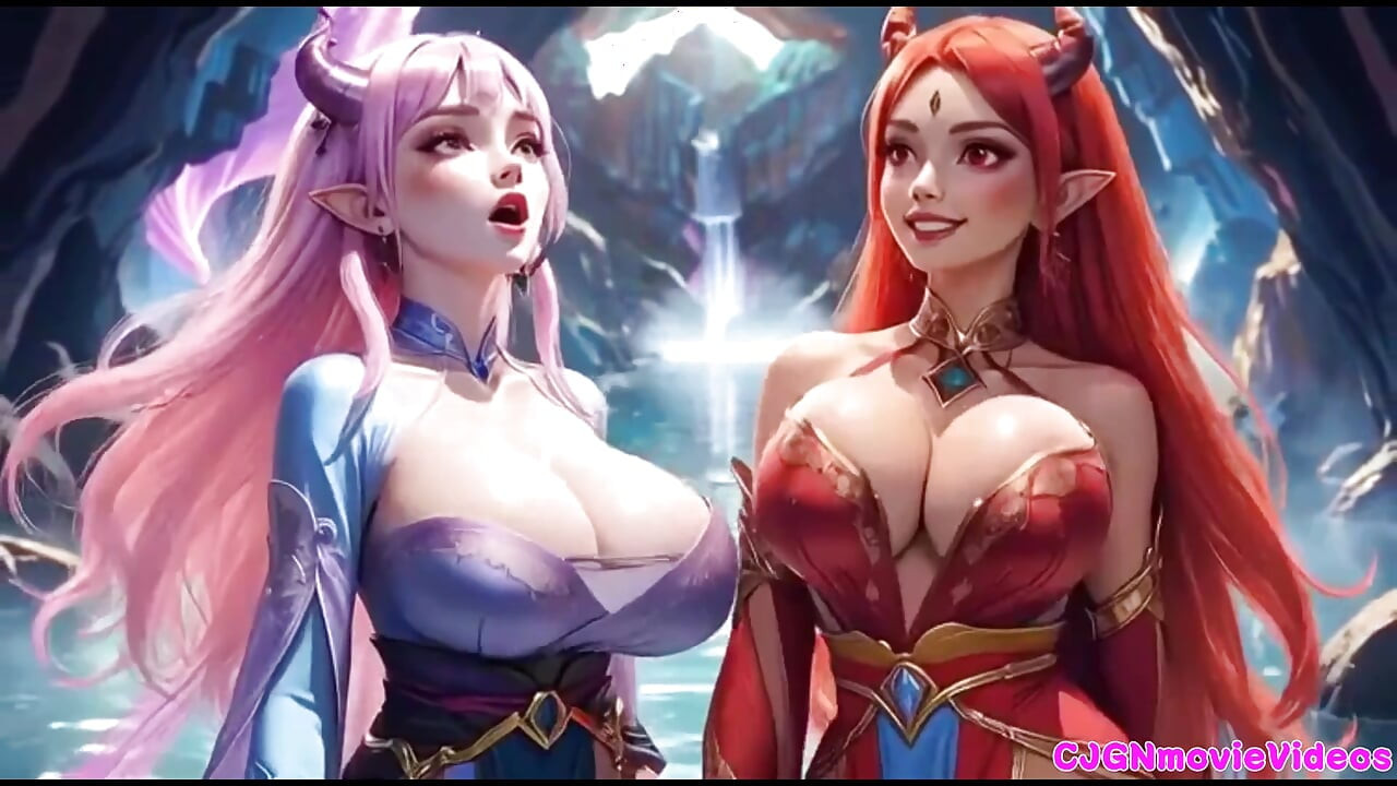 女同性戀者親吻在一起，艾動畫