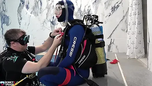 Underwater Bondage in Scuba Tied Tight & Dragged Through Water