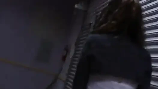 Watch her use the bathroom with her shaven pussy