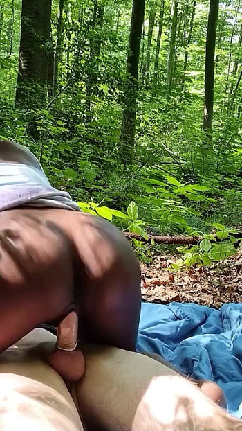 Spectacular moment from "Real Outdoor Amateur Sex between Ebony Zaawaadi and German Guy"