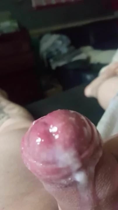 Foamy precum with cum shot
