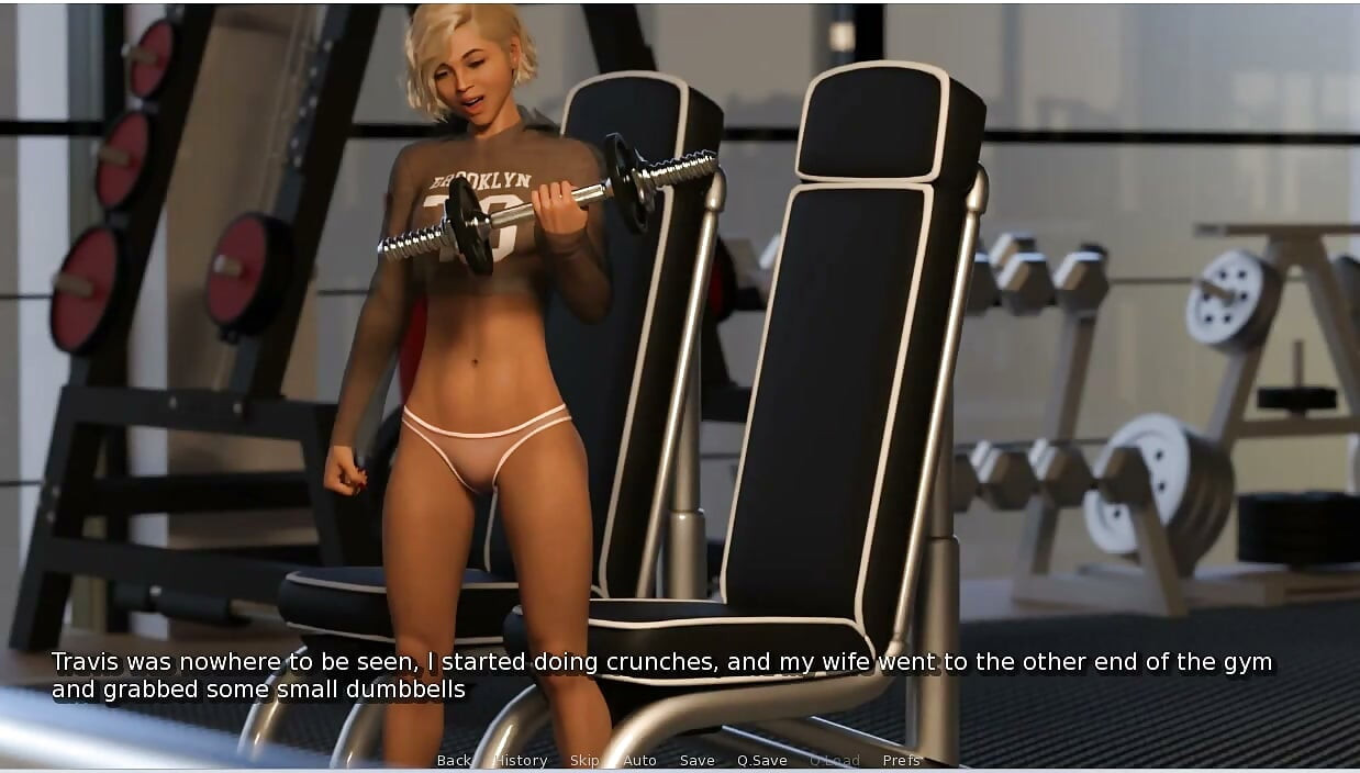 My Hotwife - Gameplay - Roleplay - Wife Sucks Gym Trainer Big Black Cock Infront of Whole Gym