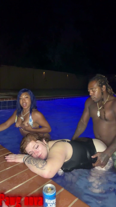 At the pool with my best friend Fijii pornbox and Str8rich fucking us hard no mercy | Clip 1