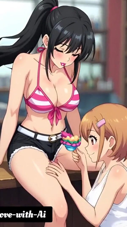 Hentai 2026! They love sucking on their ice cream that's dripping down their breasts | Clip 1