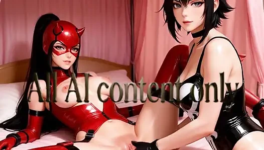 Erosquest - daredevil + punisher - sapphic zevkleri - cosplay - yapay zeka içeriği