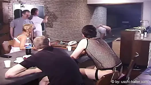 Bowling gangbang party with Maritta, Margarita & Uschi and 47 guys