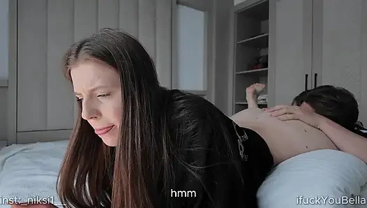 I was doing my homework and ignoring my stepbrother, and he banged me in every hole