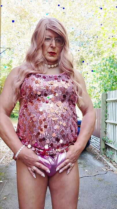 Sexy Crossdresser kellycd2022 in my pink sequin little dress and shiny pink panties