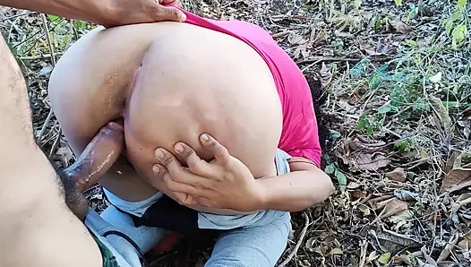 Miss Squirting Fucking my friend's mom in an outdoor forest