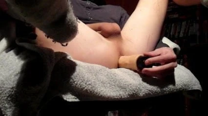 Dildo fuck in my chair