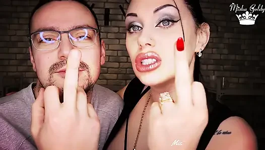 Wank all over our middle fingers and loser symbols!