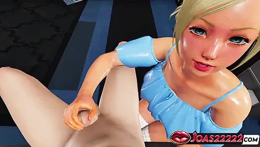 Kurenai большие сиськи, 3D хентай - дрочка, грязная глубокая глотка, дрочка ногами в чулках-сеточках, камшот