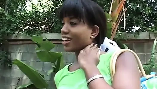 Horny babe likes it when she gets a huge pole banging her wet pussy