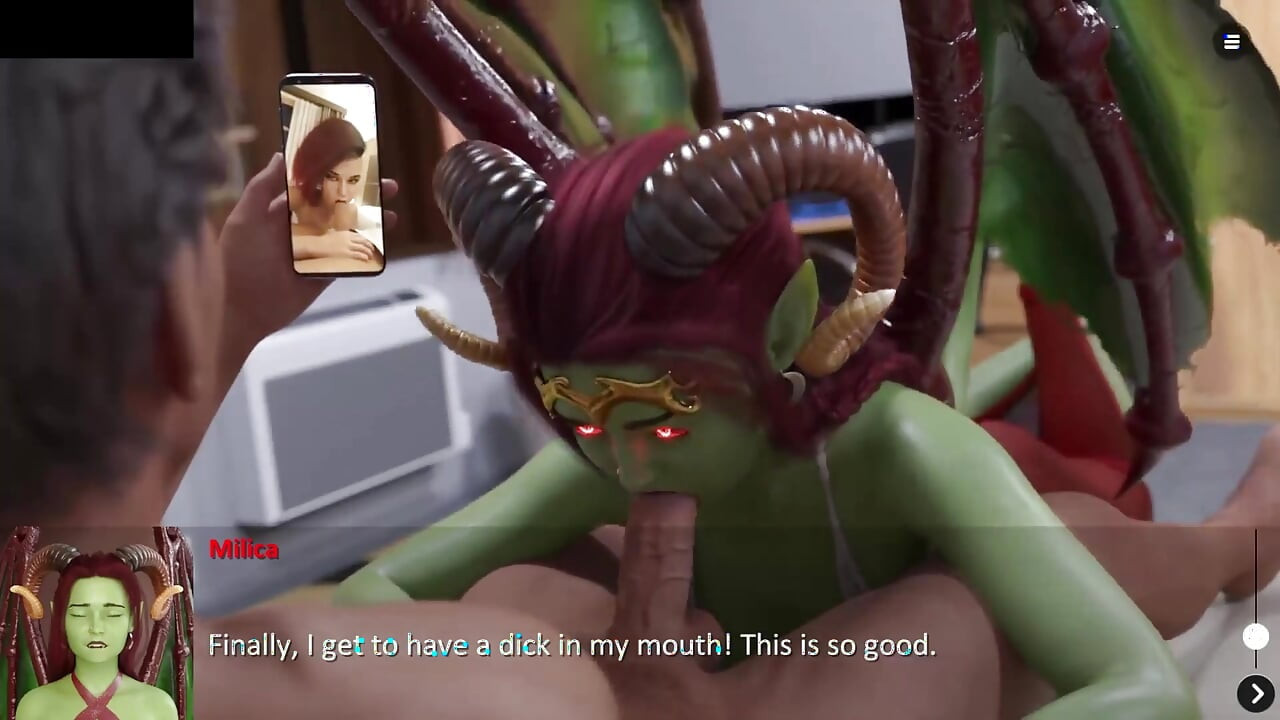 דמונס מוצצת זין בזמן שהחברה מתנדנדת - ספר הכישוף מסלול השחיתות #6 משחק סקס מונפש