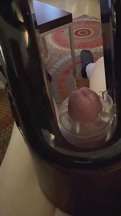 Horny in the jerk off machine