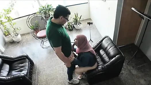 Arab hijab-wearing woman fucked in tight, forbidden pussy. "Pour your juice inside my pussy."