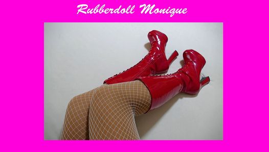 Rubberdoll monique-赤い売春婦のブーツ