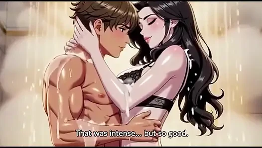 Stepmom & Stepson take Shower together and pressing boobs