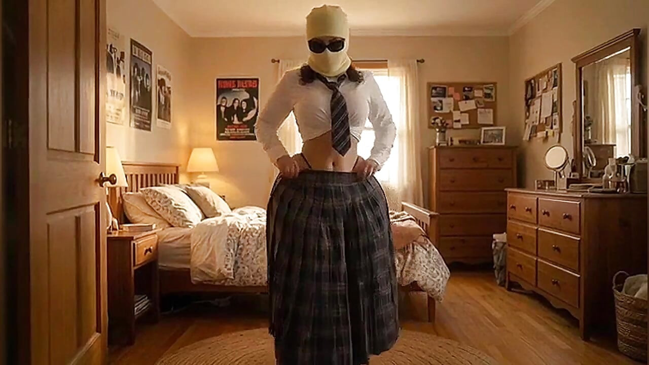 Petite Big Ass Schoolgirl Teasing at Home