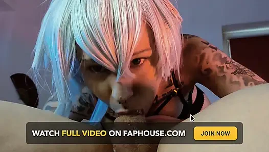 Cosplayer Gives Deepthroat Blowjob in 69