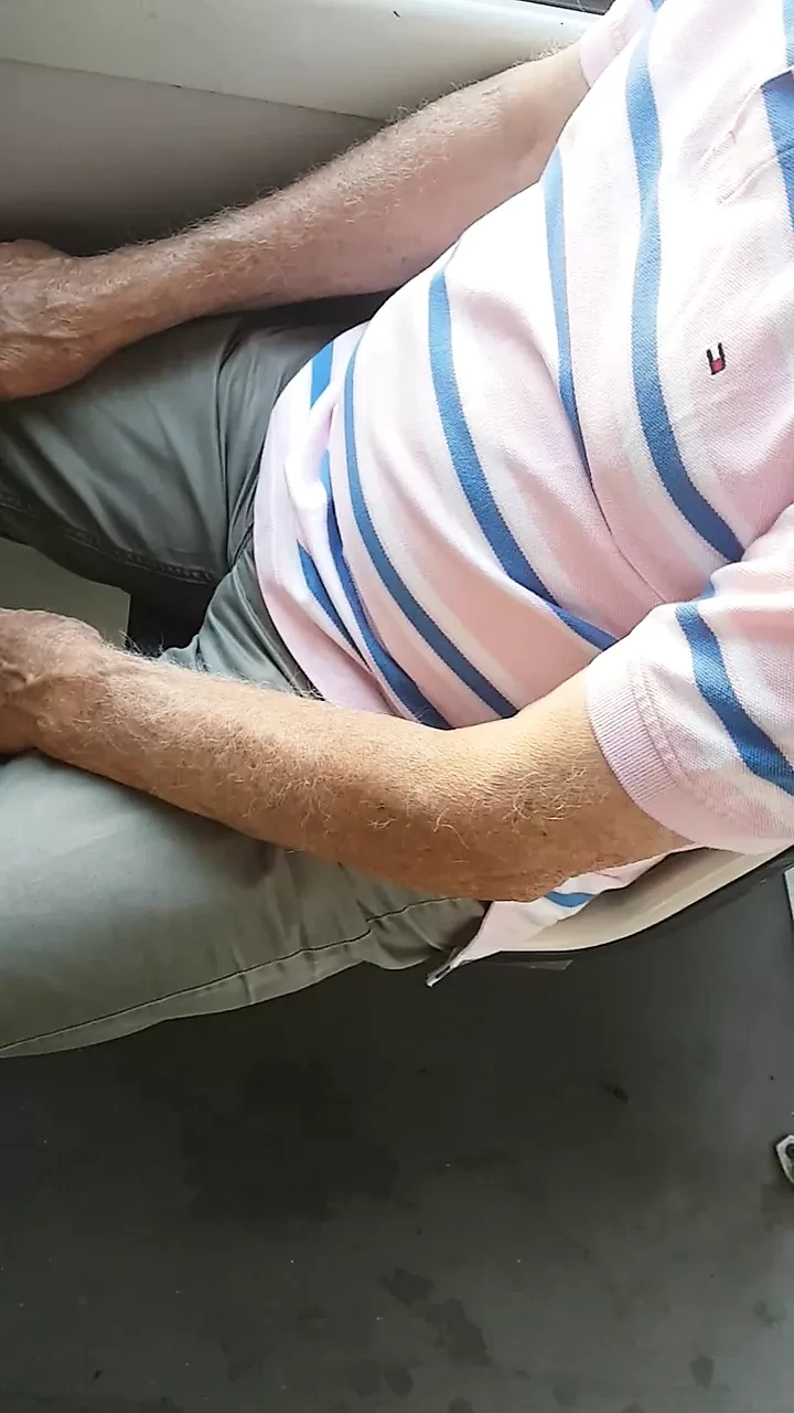 Hot grandpa in a tram
